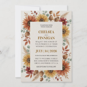 Sonnenblumen Outdoor Chic Herbst Einladungen