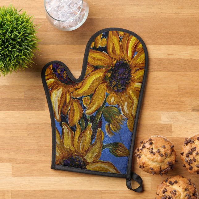 Sonnenblumen Oven Mitt Ofenhandschuh (Oben unten)