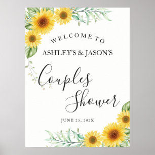 Sonnenblumen Paare Dusche Willkommensschild Poster