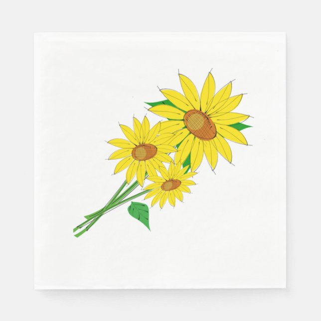 Sonnenblumen Papier Napkins Serviette (Vorderseite)