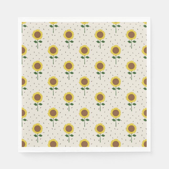 Sonnenblumen-Papier-Servietten Serviette (Vorderseite)
