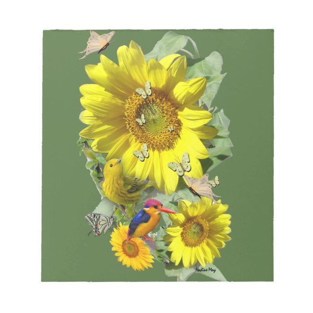 Sonnenblumen-Party Notizblock (Vorderseite)