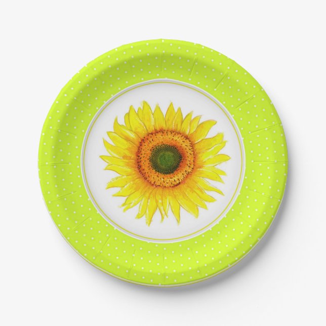 Sonnenblumen-Party Pappteller (Vorderseite)