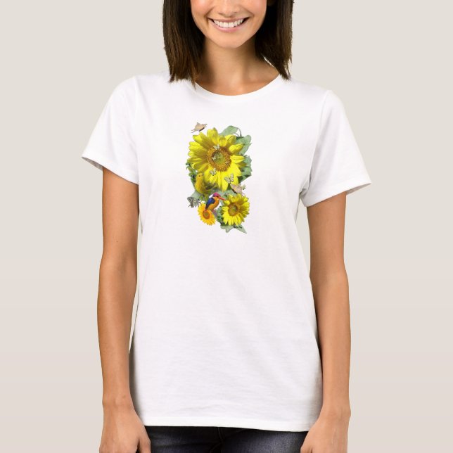 Sonnenblumen-Party. T-Shirt (Vorderseite)