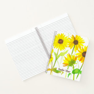 Sonnenblumen Personalisiert Individuelle Name Jour Notizbuch