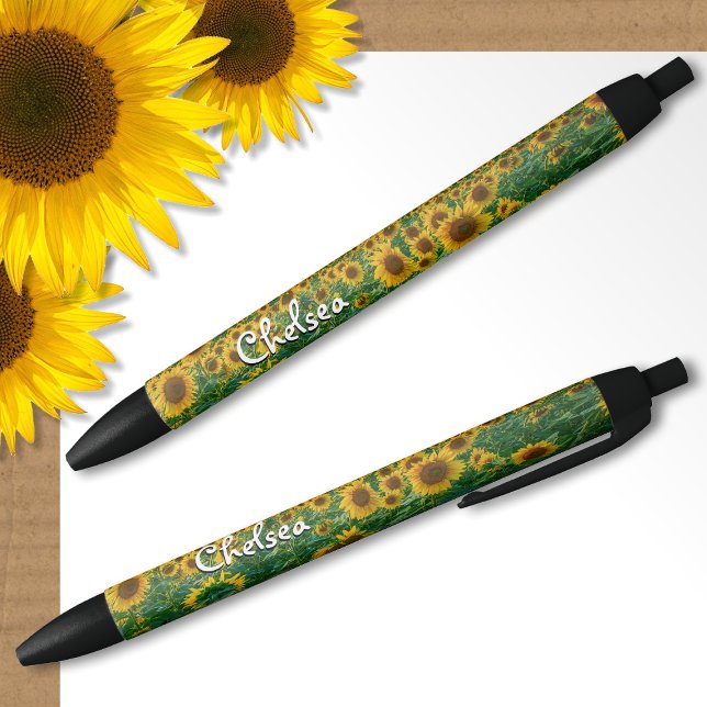 Sonnenblumen Personalisiert Pen Individuelle Name  Kugelschreiber (Personalized Sunflower Pen with Name 🌻)