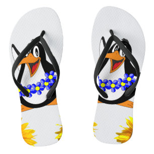 Sonnenblumen Pinguin Floral Flip Flops