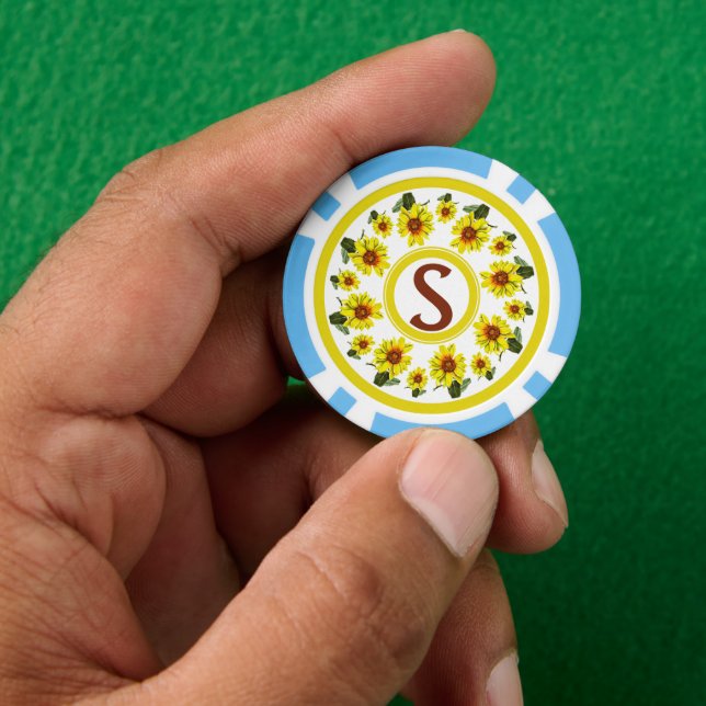 Sonnenblumen-Pokerchip Pokerchips (Hand)