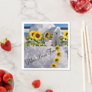 Sonnenblumen Polar Bear Paper Napkins Serviette