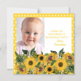 Sonnenblumen Polka Dots Child Geburtstag Vielen Da Magneteinladung