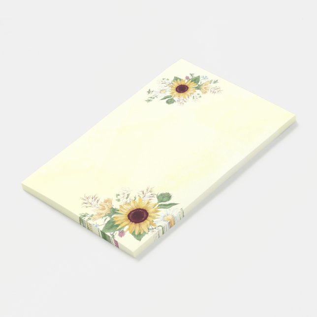 Sonnenblumen Post-it Klebezettel (angewinkelt)