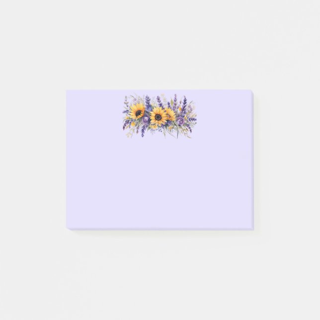 Sonnenblumen Post-it Klebezettel (Vorderseite)