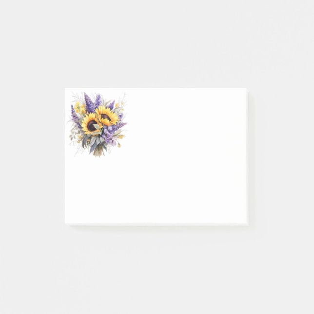 Sonnenblumen Post-it Klebezettel (Vorderseite)