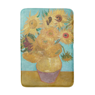 Sonnenblumen, postimpressionistisches Stillleben-G Badematte