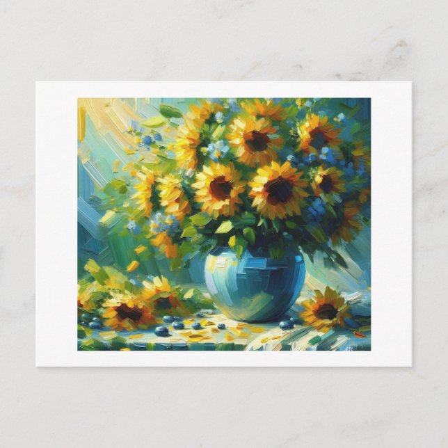 Sonnenblumen, Postkarte (Vorderseite)