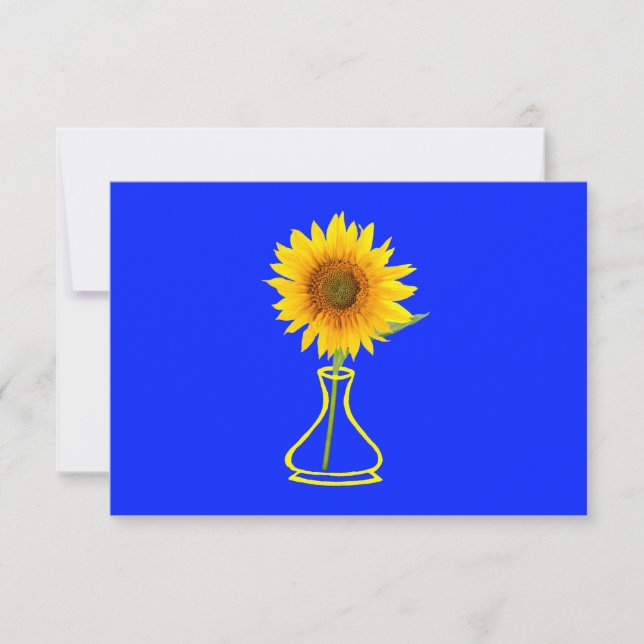 Sonnenblumen-Power Sonnenblumen und Vase Dankeskarte (Vorderseite)
