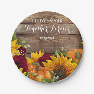 Sonnenblumen, Pumpkin & Rose Hochzeitsfeier Teller