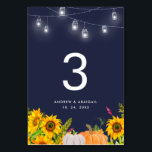 Sonnenblumen Pumpkin String Lights Blue Wedding Tischnummer<br><div class="desc">Sonnenblumen Pumpkin String Lights Blue Wedding Tischnummern.</div>