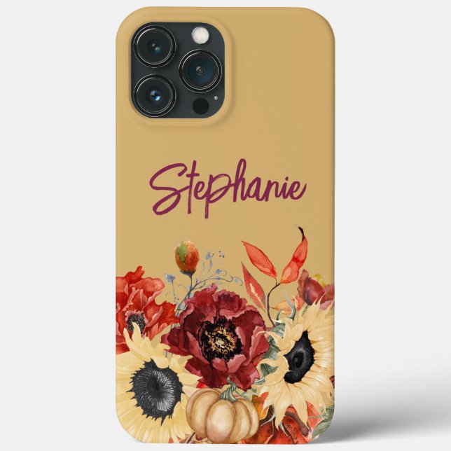 Sonnenblumen Pumpkins Burgundy Fall Blumenname Case-Mate iPhone Hülle (Rückseite)