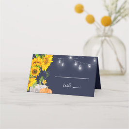 Sonnenblumen Pumpkins Mit Monogramm rustikale Hoch Platzkarte
