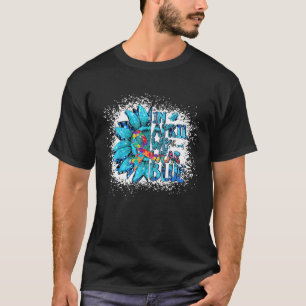 Sonnenblumen-Puzzle Im April tragen wir Blau Autis T-Shirt