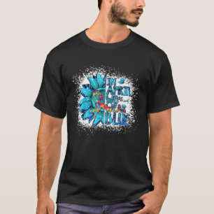Sonnenblumen-Puzzle Im April tragen wir Blau Autis T-Shirt