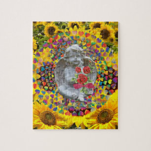 Sonnenblumen-Puzzles-Engel
