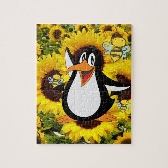 Sonnenblumen Puzzles Pinguine Hummeln (Vertikal)