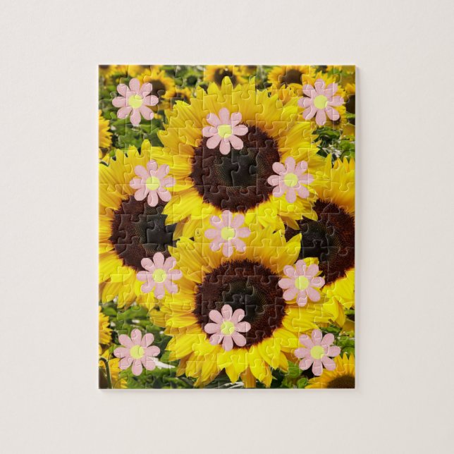 Sonnenblumen Puzzles Rosa Blume (Vertikal)