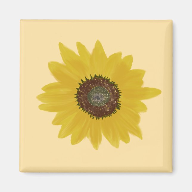 Sonnenblumen-Quadrat-Magnet Magnet (Vorne)