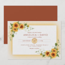 Sonnenblumen-Rahmen Hochzeitseinladung