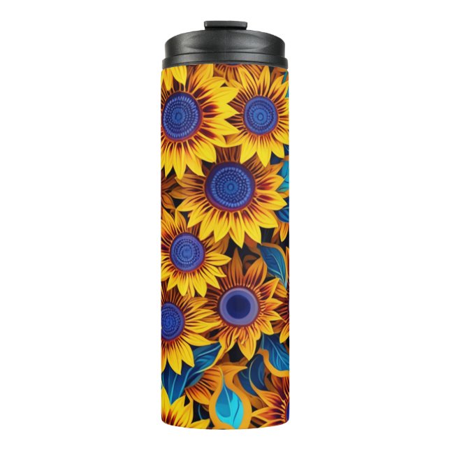 Sonnenblumen-Reisebecher Thermosbecher (Vorderseite)