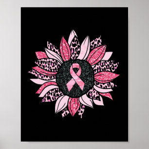 Sonnenblumen Rosa Brustkrebs Bewusstsein Frauen Wa Poster