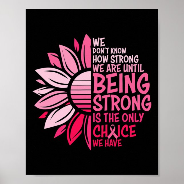 Sonnenblumen Rosa Brustkrebs Bewusstsein Frauen Wa Poster (Vorne)