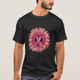 Sonnenblumen Rosa Brustkrebs Bewusstsein Frauen Wa T-Shirt