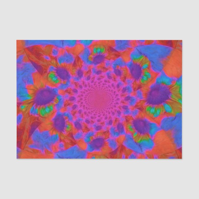 Sonnenblumen Rosa Lila Orangenblume Kunst Seidenpapier (Vorderseite)