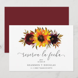 Sonnenblumen Rose Rot Lila Rustikaler Fall Spanisc Save The Date