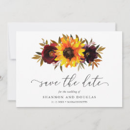Sonnenblumen Rose Rustikaler Fall Blumen Elegante  Save The Date