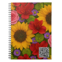 Sonnenblumen Rose Spiralgeschirr Foto Notebook