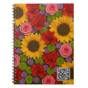 Sonnenblumen Rose Spiralgeschirr Foto Notebook Notizblock