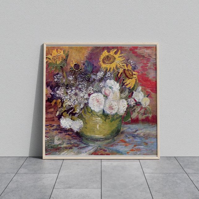 Sonnenblumen Rose und andere Blume Vincent van Gog Fotodruck (Von Creator hochgeladen)