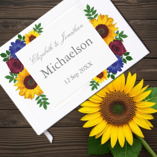 Sonnenblumen-Rosen-Hochzeit Gästebuch