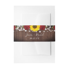 Sonnenblumen Rote Rosen Mason Jar Lights Hochzeit Einladungsbanderole
