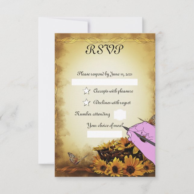 Sonnenblumen RSVP Karte (Vorderseite)
