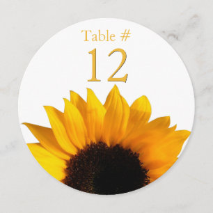Sonnenblumen-Runde Hochzeitstisch-Nummernkarte Einladung