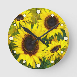 Sonnenblumen Runde Wanduhr