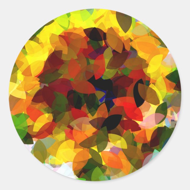 SONNENBLUMEN RUNDER AUFKLEBER (Vorderseite)