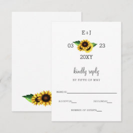 Sonnenblumen Rustic Country Chic Hochzeit RSVP