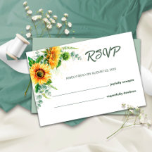 Sonnenblumen-Rustikal-RSVP-Hochzeitskarte
