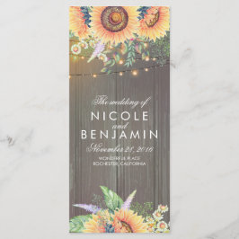 Sonnenblumen Rustikale Brauerei Hochzeiten Program Programm